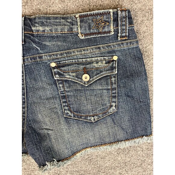 Mossimo Supply CO Womens Shorts Denim Low Rise Short Size 17 Faded - Picture 10 of 15